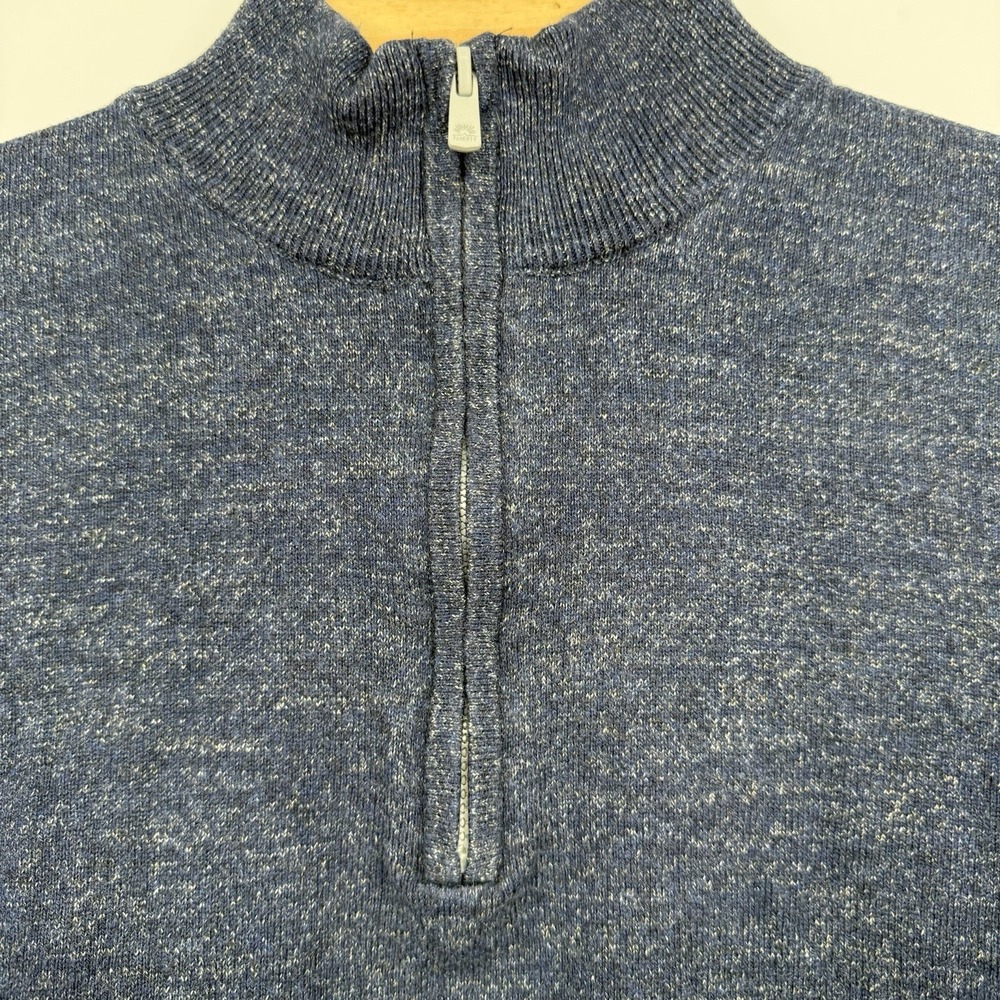 Faherty Sweater Men's XL Blue Pullover 1/4 Zip Classic Cotton Cashmere Blend - Picture 4 of 7